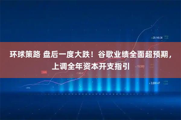 环球策路 盘后一度大跌！谷歌业绩全面超预期，上调全年资本开支指引